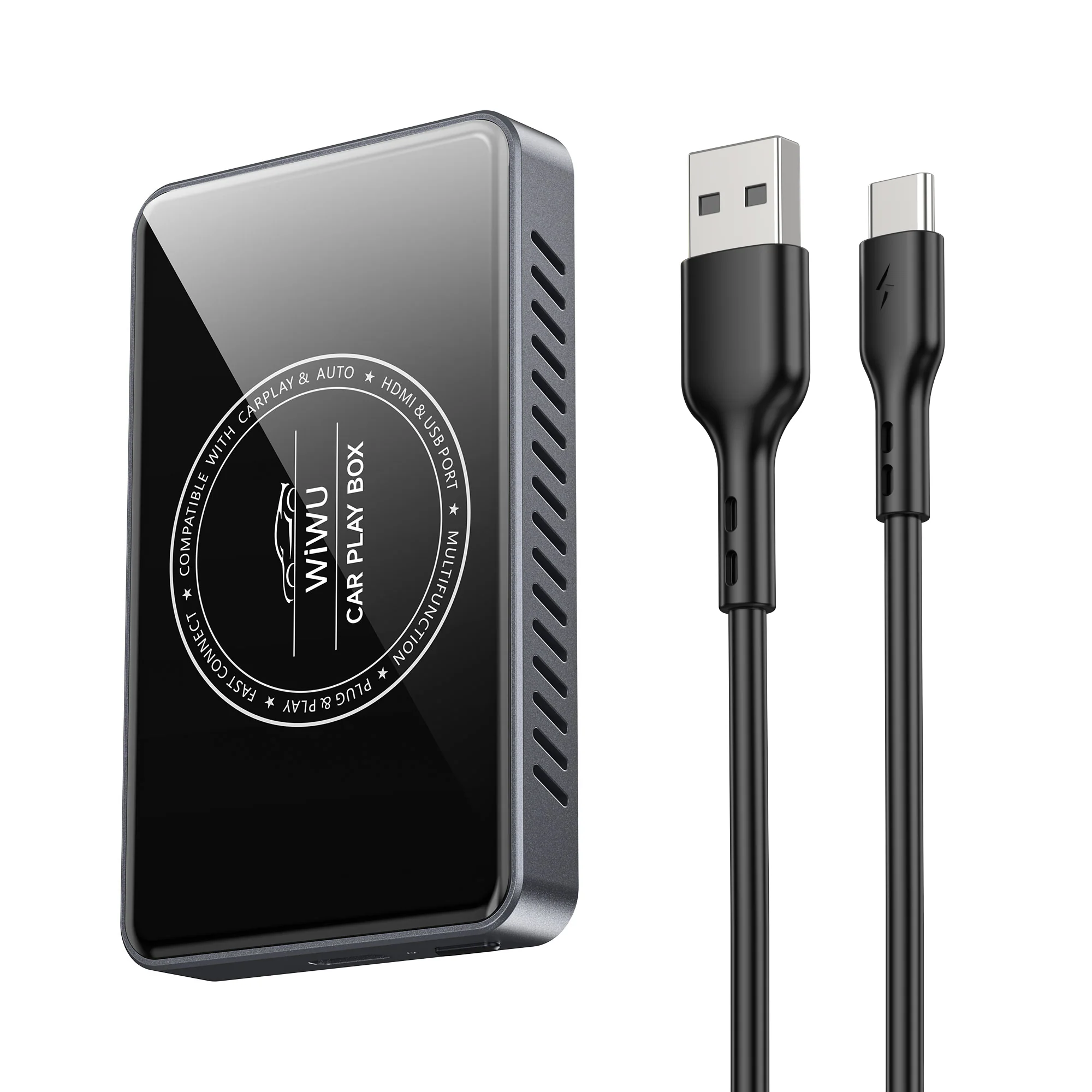 Чёрный мультимедийный адаптер WiWU Wi-CP004 CarPlay Box с Android, Wi-Fi и HDMI OUT