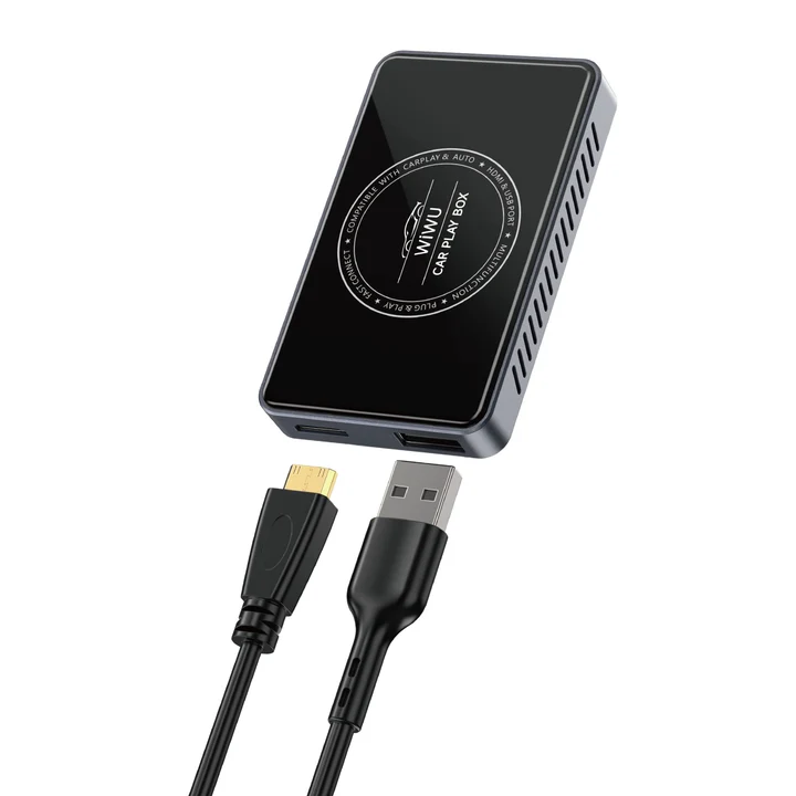 Чёрный мультимедийный адаптер WiWU Wi-CP004 CarPlay Box с Android, Wi-Fi и HDMI OUT