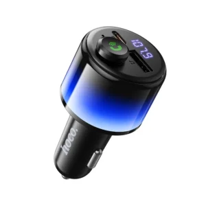 Чёрный FM-трансмиттер Hoco E166 Path 42W с Bluetooth 6.0, USB-A, USB-C и цифровым дисплеем