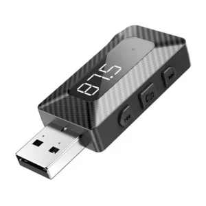 Чёрный FM-трансмиттер XO BCC16 Bluetooth 5.3 с AUX 3,5 мм, поддержкой TF-карты и громкой связью