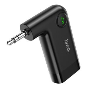 Чёрный Bluetooth AUX адаптер Hoco E53 Dawn Sound с аудиовыходом 3,5 мм и аккумулятором 145 мА·ч