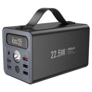Чёрный повербанк Hoco J138 Distant 60000mAh с выходом DC 12V, USB-C, тремя USB-A, цифровым дисплеем и LED-фонарём