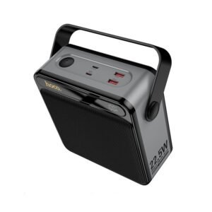 Чёрно-серый повербанк Hoco J161 Power 80000mAh с быстрой зарядкой и встроенным LED-фонарём