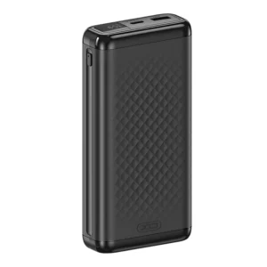 Чёрный повербанк XO PB309 20000mAh 22.5W с цифровым дисплеем и разъёмами USB-A и USB-C