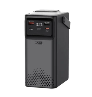 Чёрный повербанк XO PR287 80000mAh 22.5W с цифровым дисплеем и четырьмя встроенными кабелями