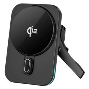 Чёрная автомобильная беспроводная зарядка WIWU CH-323 MAGO Qi2.0 MagSafe 15W с магнитным креплением на вентиляционную решётку